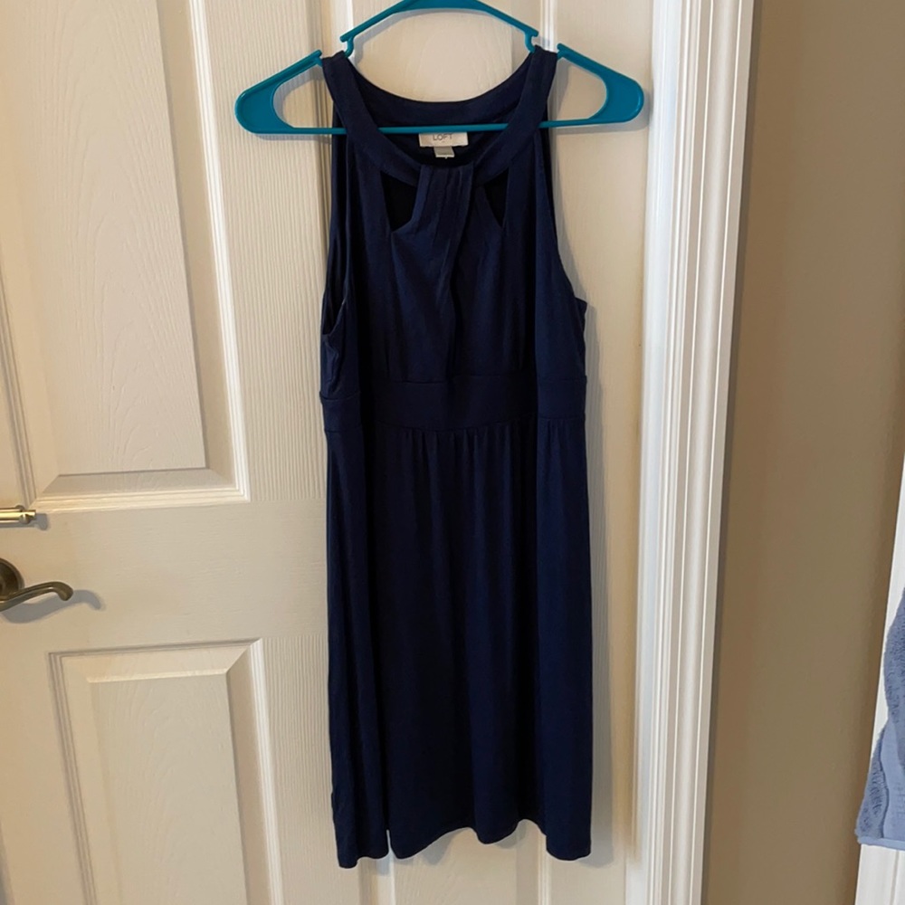 Loft Women’s Dress, Color: Navy Blue, Size: Medium